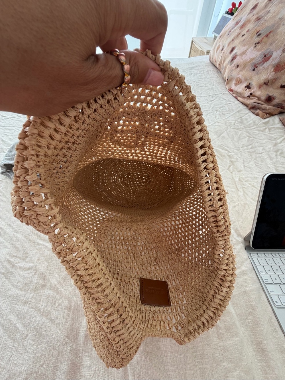 LEAH LOGO HOBO RAFFIA - NATURAL - Picture 8 of 8